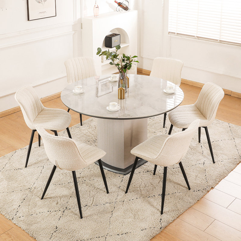 Corrigan Studio Dining Chairs Set of 6 Upholstered Dining Room Chairs Mid Century Modern Dining Chairs Kitchen Chair Wayfair